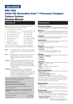 MIC-7500 Intel&reg; 6th Generation Core&trade; i Processor Compact