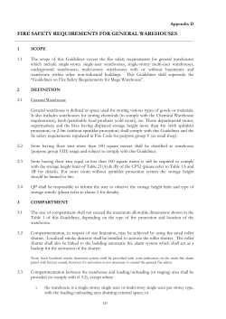 FIRE SAFETY REQUIREMENTS FOR GENERAL WAREHOUSES