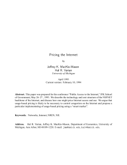 Pricing the Internet - University of California, Berkeley