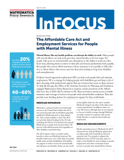 The Affordable Care Act and Employment Services for People with