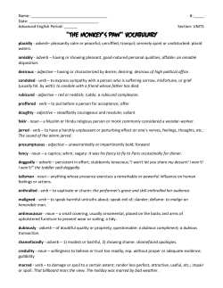 "The Monkey`s Paw" Vocabulary