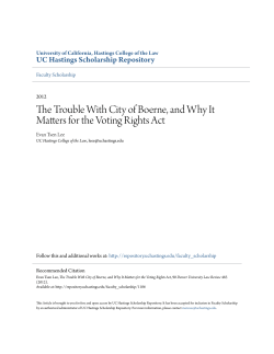 The Trouble With City of Boerne, and Why It Matters for the Voting