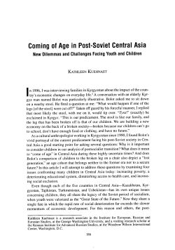 Coming of Age in Post-Soviet Central Asia
