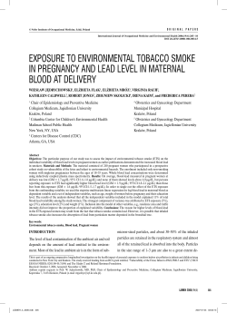 exposure to environmental tobacco smoke in pregnancy and lead