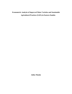 Econometric Analysis of Improved Maize Varieties and Sustainable