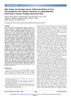 Milk Thistle and Prostate Cancer: Differential