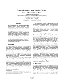 Property Persistence in the Situation Calculus