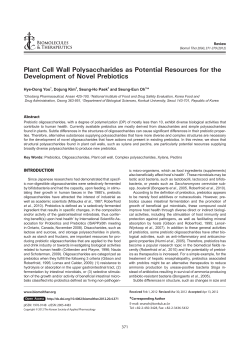 Plant Cell Wall Polysaccharides as Potential Resources for the