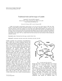 Traditional foods and beverages of Ladakh