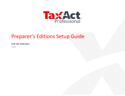 Preparer`s Editions Setup Guide