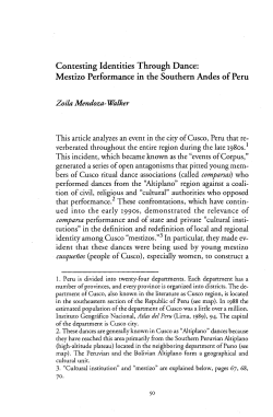 Contesting Identities Through Dance: Mestizo Performance in the