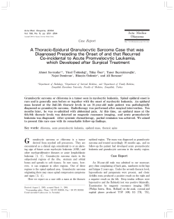 A Thoracic-Epidural Granulocytic Sarcoma Case that was