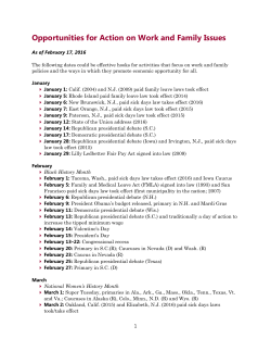 Opportunities for Action on Work and Family Issues