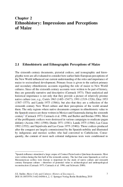 Ethnohistory: Impressions and Perceptions of Maize