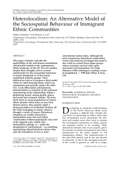 Heterolocalism: an alternative model of the sociospatial behaviour of