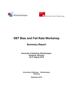 XBT Bias and Fall Rate Workshop Summary Report