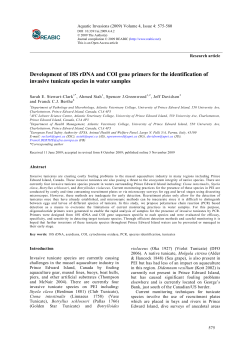 Development of 18S rDNA and COI gene primers for the