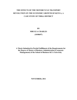 THE EFFECTS OF THE MOTORCYCLE TRANSPORT