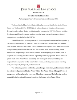 Page 1 of 10 Patent Clinic at The John Marshall Law School Pro