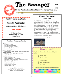 August 5 (Wednesday) - Miami Obedience Club