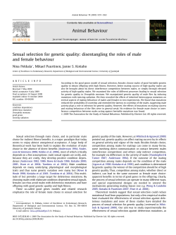 Sexual selection for genetic quality: disentangling the roles of male
