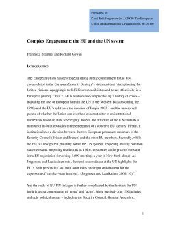 Complex Engagement: the EU and the UN system