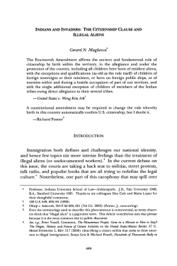 Indians and Invaders: The Citizenship Clause and Illegal Aliens