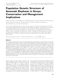 Population Genetic Structure of Savannah Elephants in Kenya