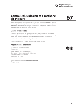 Controlled explosion of a methane