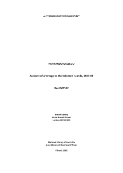 HERNANDO GALLEGO Account of a voyage to the Solomon Islands