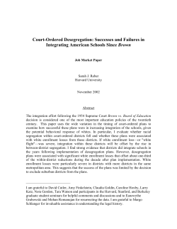 Court-Ordered Desegregation: Successes and Failures in