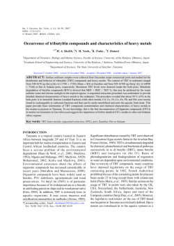 Occurrence of tributyltin compounds and characteristics of heavy