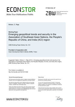 Emerging Geopolitical Trends and Security in the