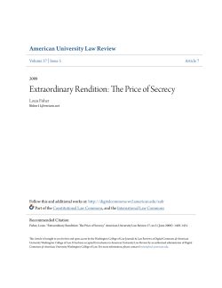 Extraordinary Rendition: The Price of Secrecy