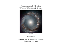 Fundamental Physics: Where We Stand Today