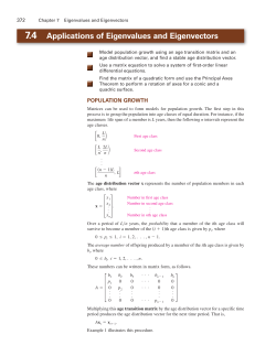 7.4 Applications of Eigenvalues and Eigenvectors