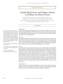 Arterial Blood Gases and Oxygen Content in Climbers on Mount