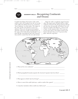 GEOGRAPHY SKILLS 3 Recognizing Continents and Oceans