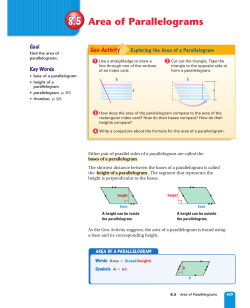 8.5 Area of Parallelograms