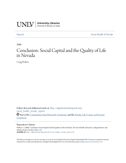 Social Capital and the Quality of Life in Nevada