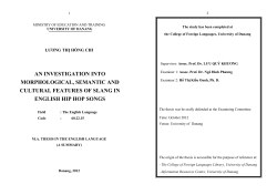 an investigation into morphological, semantic and cultural features