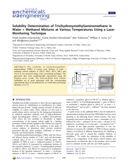 Solubility Determination of Tris(hydroxymethyl)aminomethane in