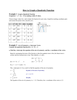 How to Graph a Quadratic Function