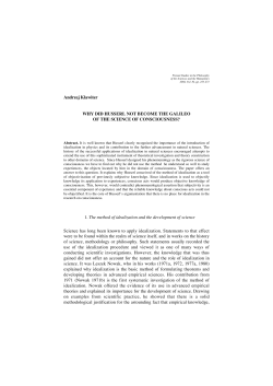 Andrzej Klawiter WHY DID HUSSERL NOT BECOME THE GALILEO