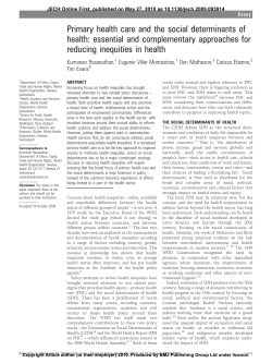 Primary health care and the social determinants of health: essential