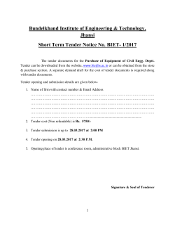 Tender Document for Civil Engg