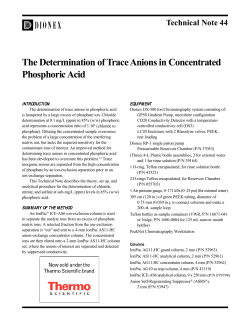 The Determination of Trace Anions in Concentrated Phosphoric Acid