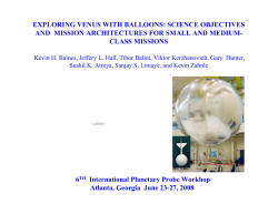 EXPLORING VENUS WITH BALLOONS: SCIENCE OBJECTIVES