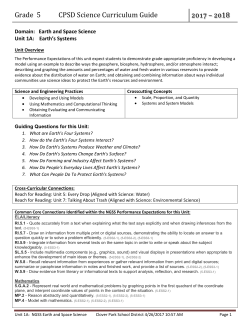 NGSS Earth Systems - Clover Park School District