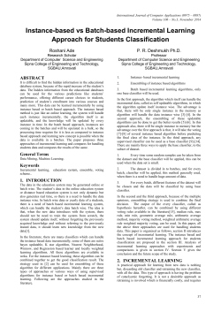 Instance-based vs Batch-based Incremental Learning Approach for